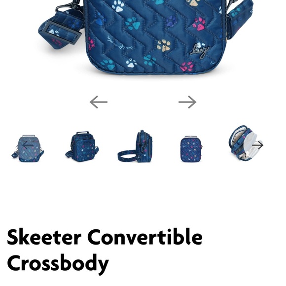 Lug Quilted Crossbody Bag with Multicolor Paw Prints - Picture 5 of 6